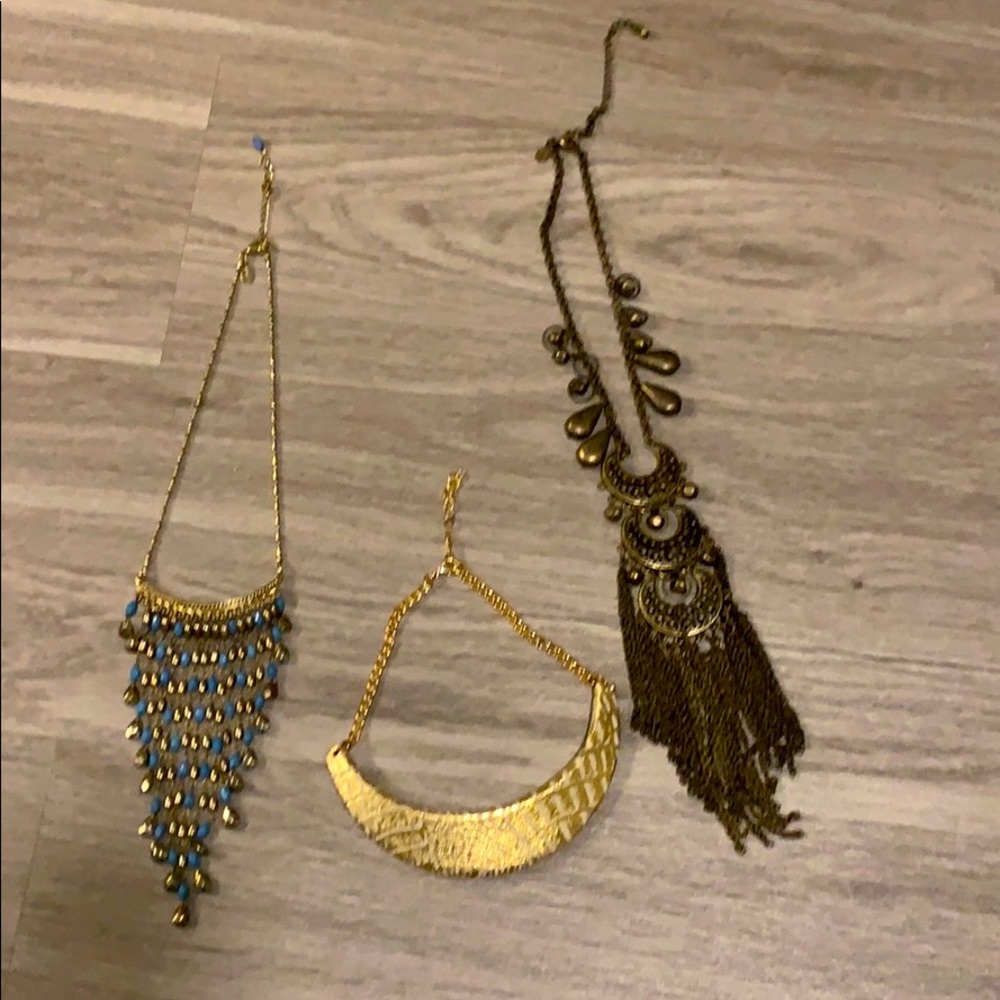 Gold bundle of Express statement necklaces